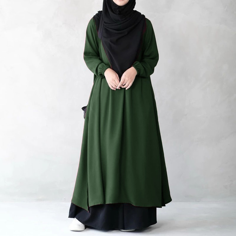 Blouse Haifza Kain Cey Italian Crepe - Emerald Green - Image 1