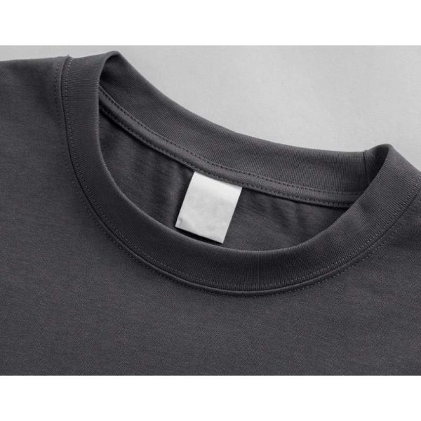 Plain Men Short Sleeve Fashion Round Neck Korean Style Loose Breathable Oversize T-Shirt - Khaki