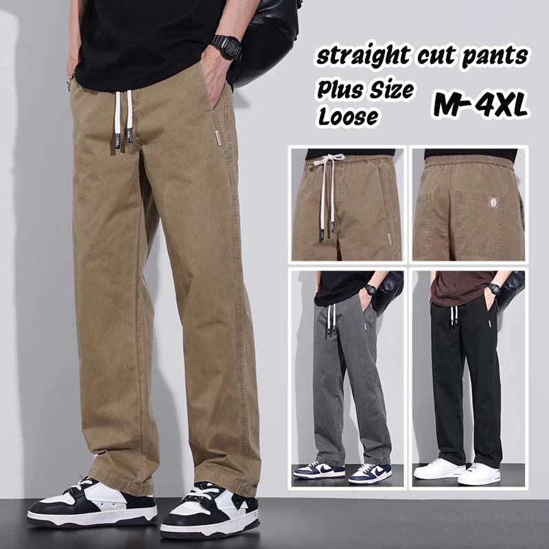 Plus Size Cotton Loose Straight Cut Baggy Cargo Pant - Grey - Image 2