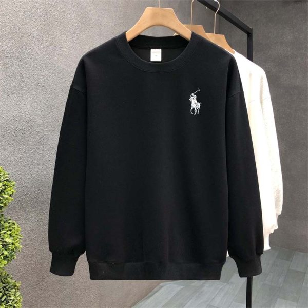 Men Round Neck Long Sleeve Style Street Wear Trend Loose Sweater - White