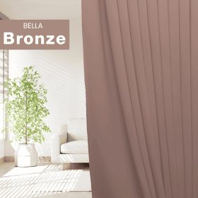 BELLA Blackout Curtain Cheap Ready Made Hook / Ring - Bronze - Image 1