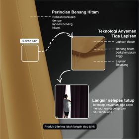 BELLA Blackout Curtain Cheap Ready Made Hook / Ring - Bronze - Image 4