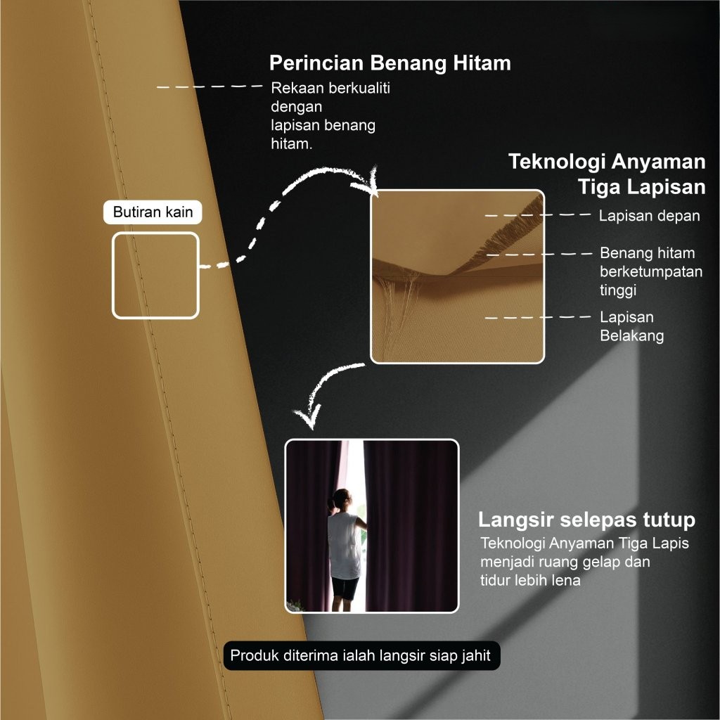 BELLA Blackout Curtain Cheap Ready Made Hook / Ring - Bronze - Image 4