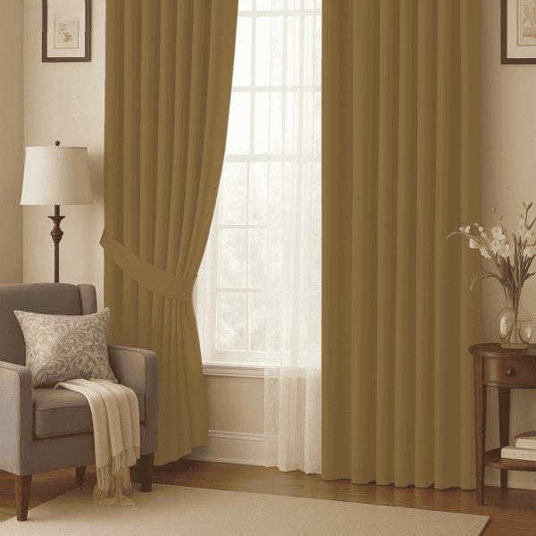 BELLA Blackout Curtain Cheap Ready Made Hook / Ring - Bronze