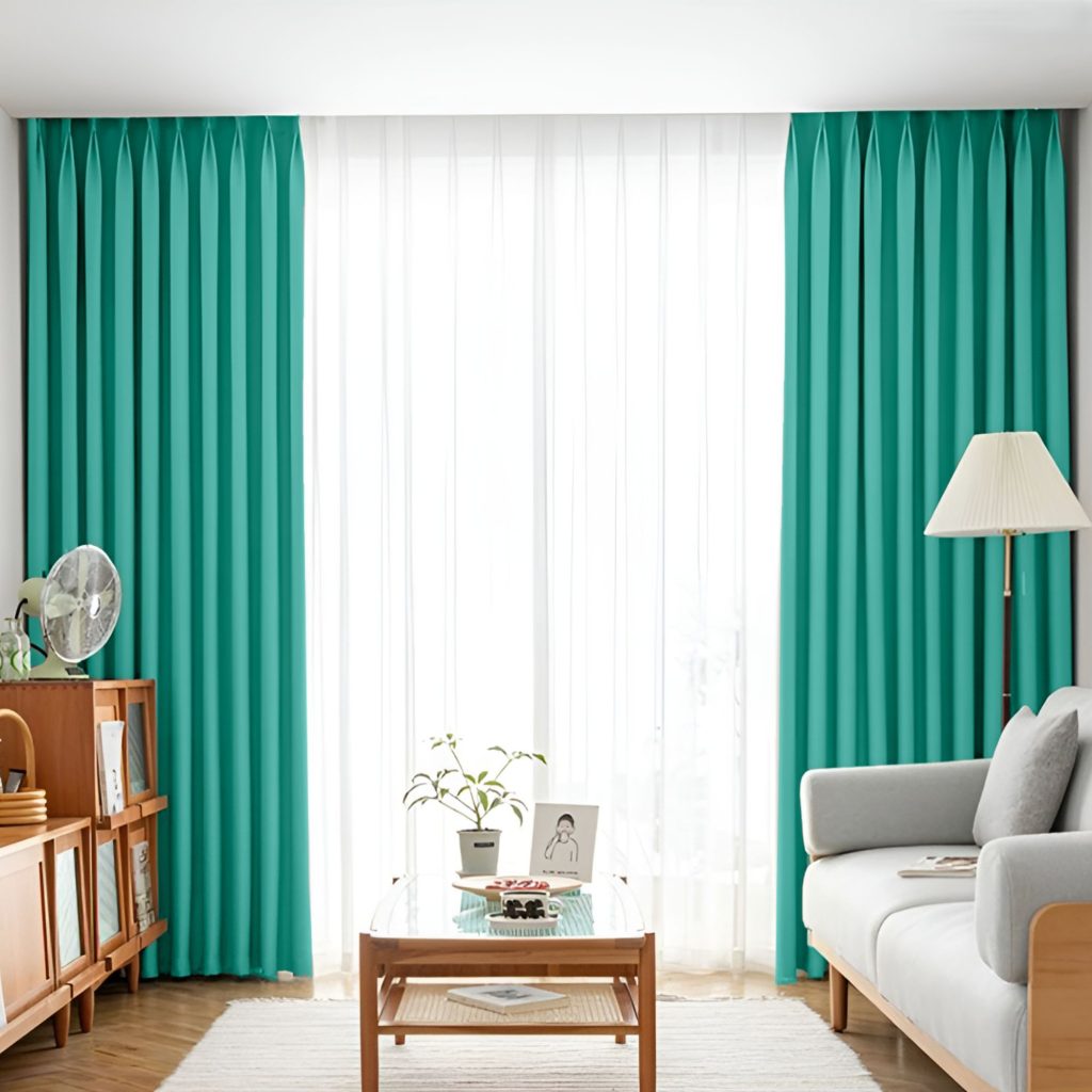 BELLA UV 90%-95% Blackout Curtain Window Ready Made Hook / Ring - Turquoise Green