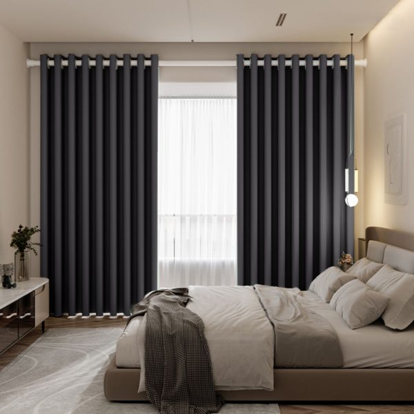 BELLA UV 90%-95% Blackout Curtain Window Ready Made Hook / Ring - Black