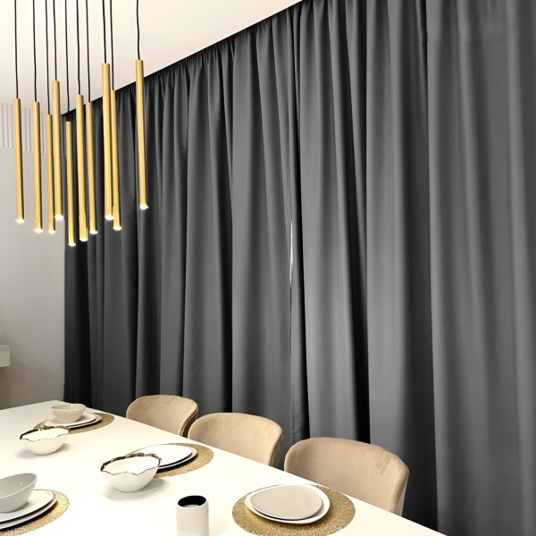 BELLA UV 90%-95% Blackout Curtain Window Ready Made Hook / Ring - Black