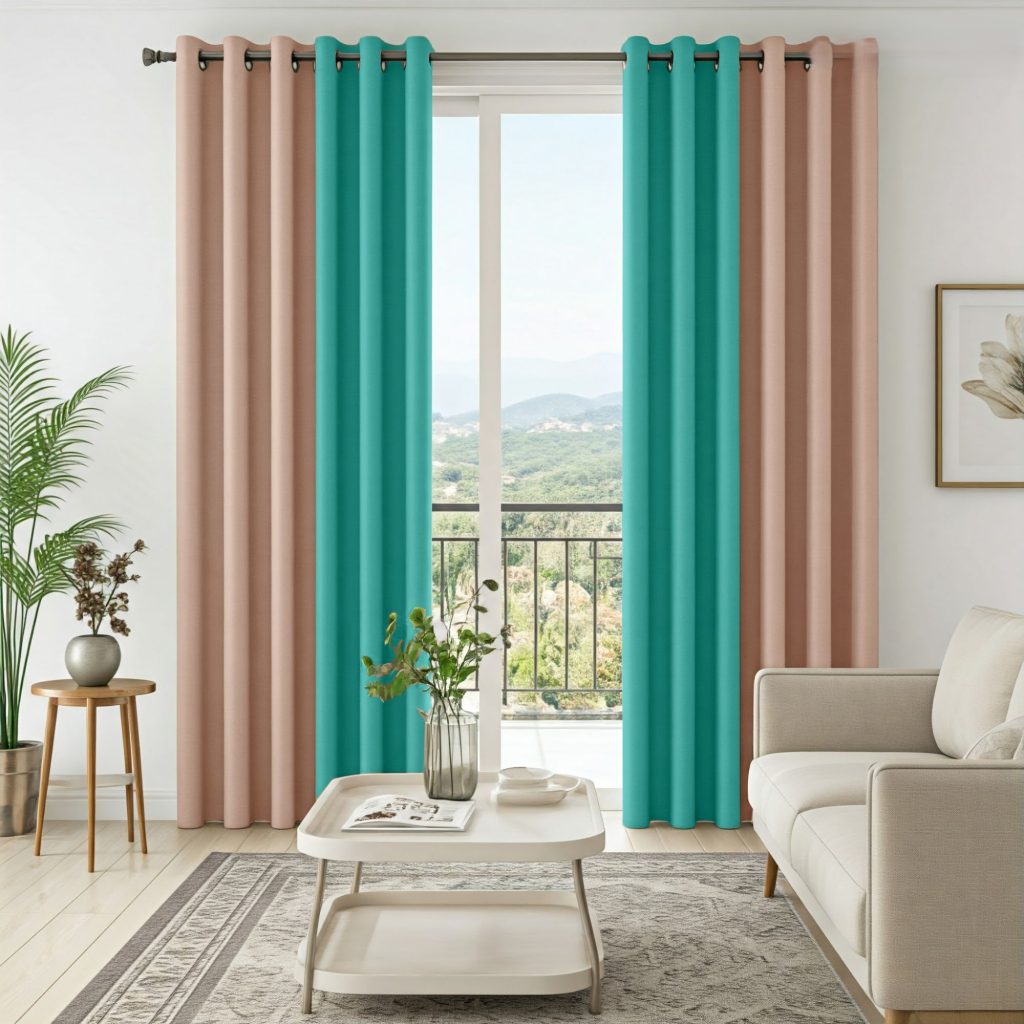 BELLA UV 90%-95% Blackout Curtain Window Ready Made Hook / Ring - Turquoise Green