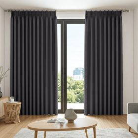BELLA UV 90%-95% Blackout Curtain Window Ready Made Hook / Ring - Black - Image 12