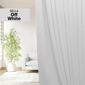 BELLA UV 90%-95% Blackout Curtain Window Ready Made Hook / Ring - Off White - Image 1