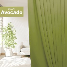 BELLA UV 90%-95% Blackout Curtain Window Ready Made Hook / Ring - Avocado - Image 1