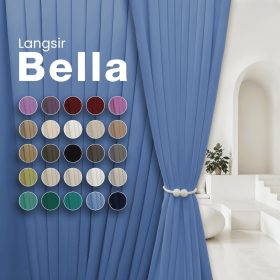 BELLA UV 90%-95% Blackout Curtain Window Ready Made Hook / Ring - Black - Image 2