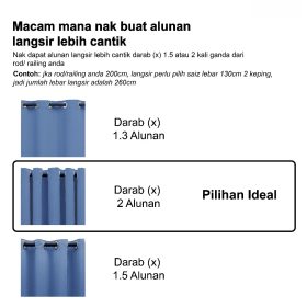 BELLA UV 90%-95% Blackout Curtain Window Ready Made Hook / Ring - Black - Image 6