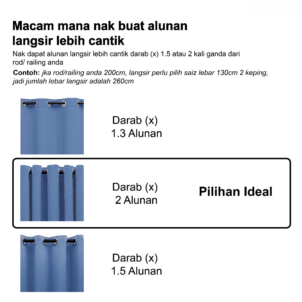 BELLA UV 90%-95% Blackout Curtain Window Ready Made Hook / Ring - Black - Image 6