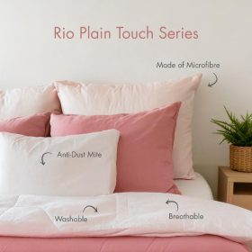 Lyfe Rio Plain Touch Series Bed Linen Microfiber Bedsheet - Blush - Image 3