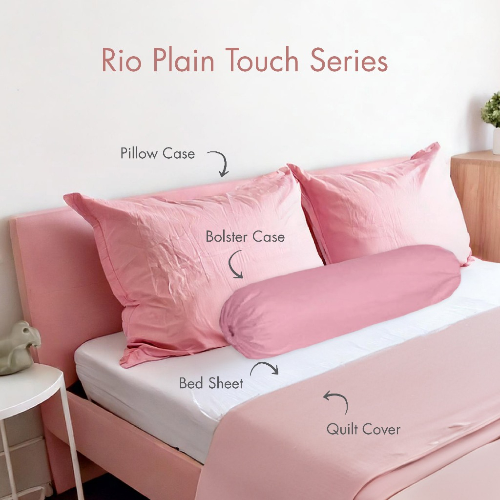 Lyfe Rio Plain Touch Series Bed Linen Microfiber Bedsheet - Blush - Image 4