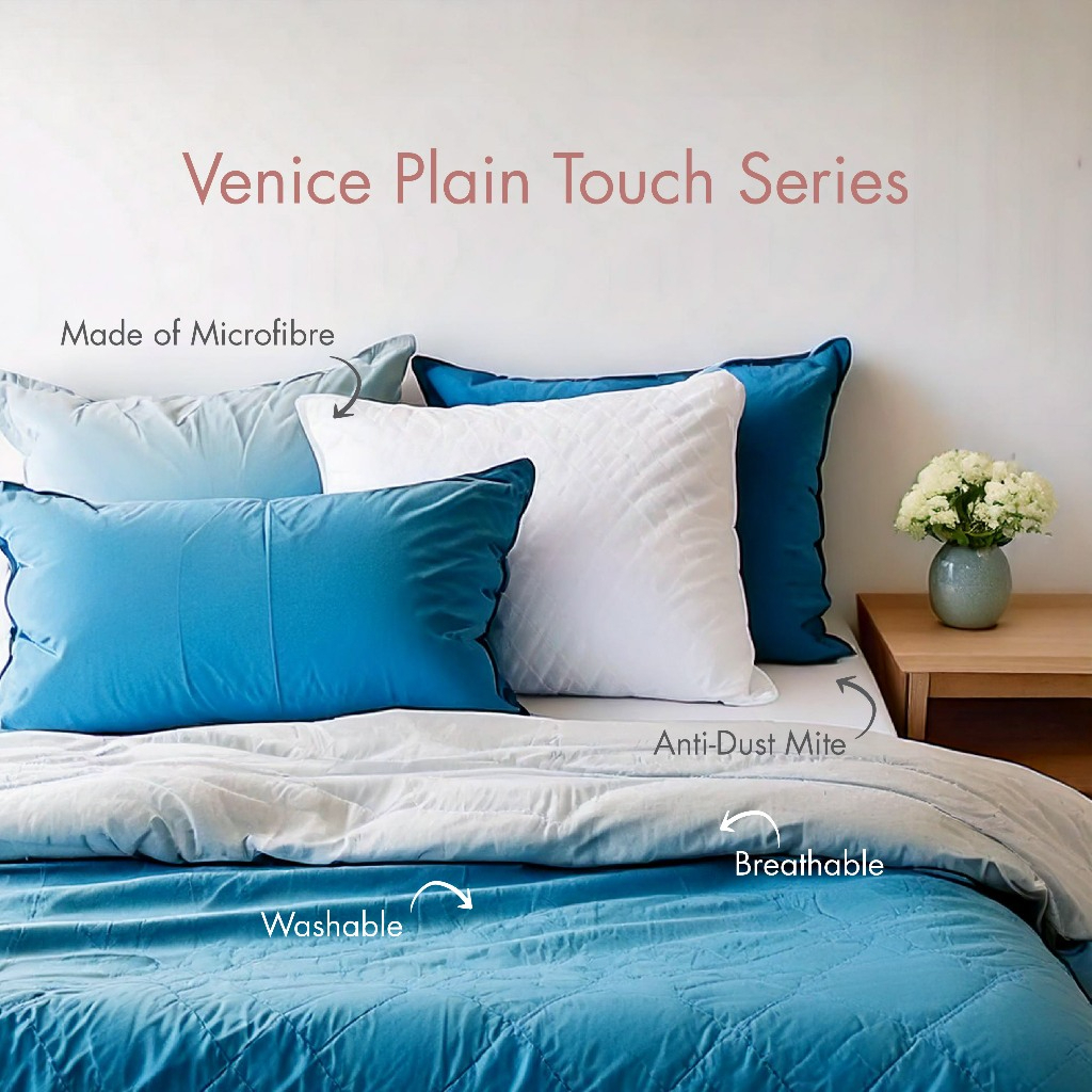 Lyfe Venice Plain Series Premium Bed Linen Bedsheet - Charcoal - Image 3