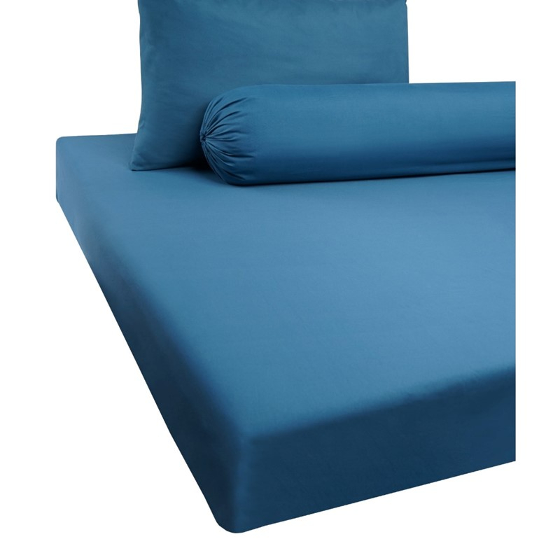 Lyfe Venice Plain Series Premium Bed Linen Bedsheet - Saxony Blue - Image 1