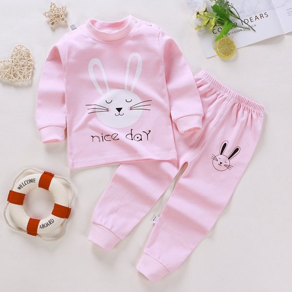 Kids Set Children Sleepwear Cloth Baby Nightwear Clothes Pajamas - Cute Rabbit
