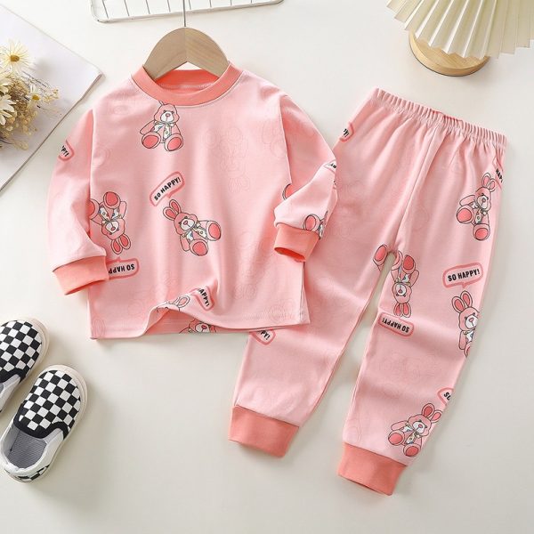 Kids Set Children Sleepwear Cloth Baby Nightwear Clothes Pajamas - Happy Bear