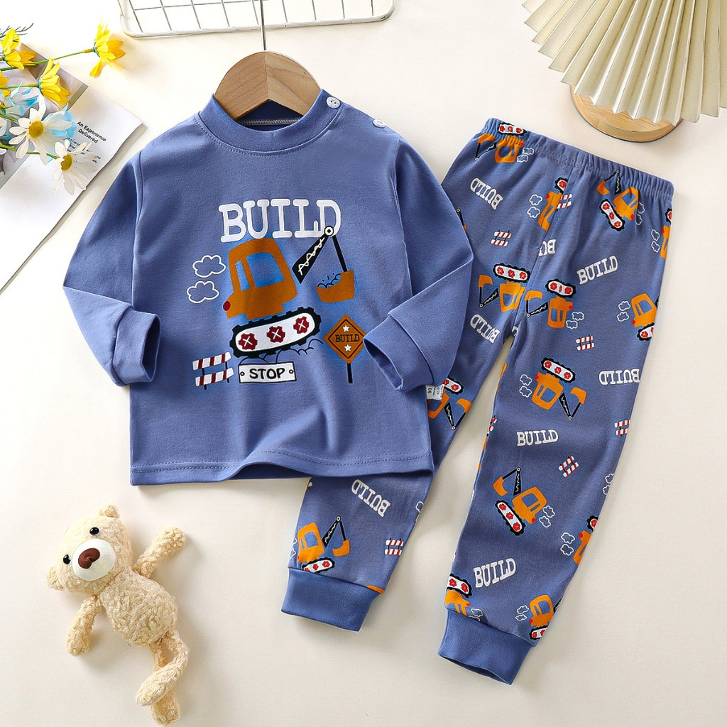 Kids Set Children Sleepwear Cloth Baby Nightwear Clothes Pajamas - Build - Image 1