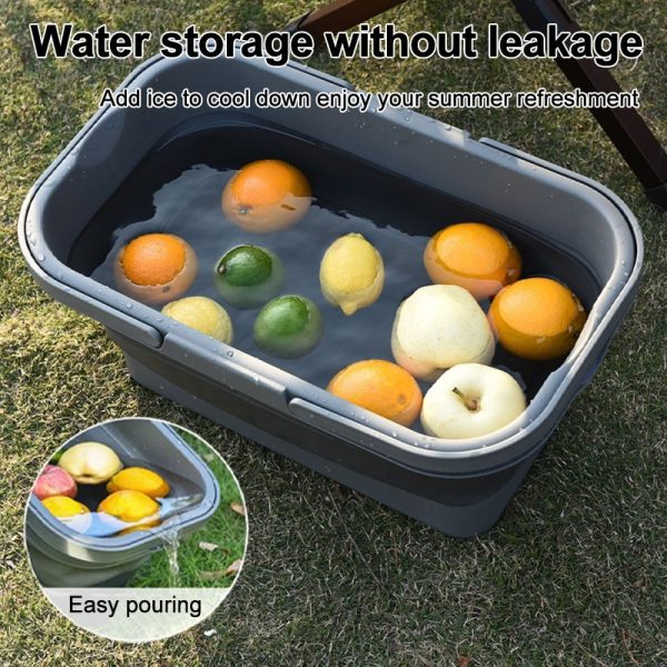 Foldable picnic basket, large capacity camping box, multi-functional camping storage box with table - Khaki