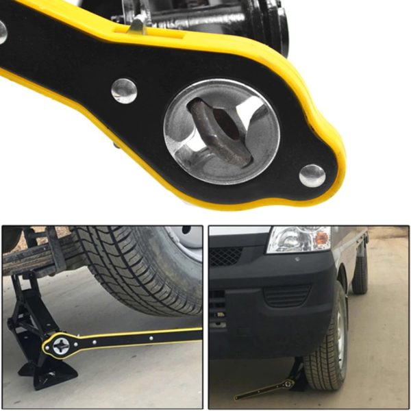 Car Scissor Jack Ratchet Wrench Garage Tire Wheel Lug Labor-saving Wrench Handle Repair Tool - Cross (+) Wrench