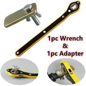Car Scissor Jack Ratchet Wrench Garage Tire Wheel Lug Labor-saving Wrench Handle Repair Tool - Cross (+) Wrench and Adapter