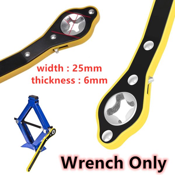 Car Scissor Jack Ratchet Wrench Garage Tire Wheel Lug Labor-saving Wrench Handle Repair Tool - Cross (+) Wrench
