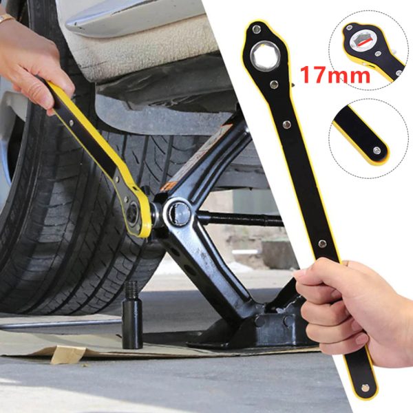 Car Scissor Jack Ratchet Wrench Garage Tire Wheel Lug Labor-saving Wrench Handle Repair Tool - Hexagon Wrench