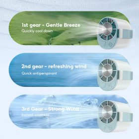 Portable outdoor waist-mounted fan waist clip fan multi-functional USB mini fan for Outdoor Commuting - Khaki - Image 5