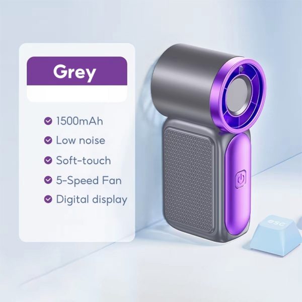 Portable outdoor waist-mounted fan waist clip fan multi-functional USB mini fan for Outdoor Commuting - Grey