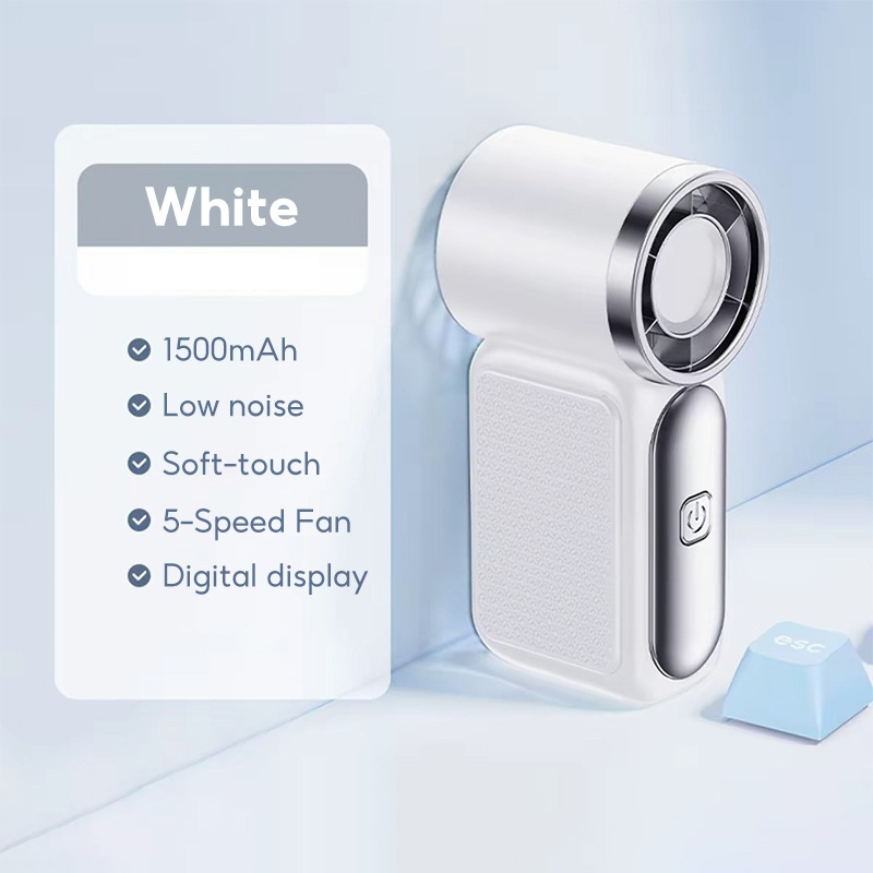 Portable outdoor waist-mounted fan waist clip fan multi-functional USB mini fan for Outdoor Commuting - White - Image 1