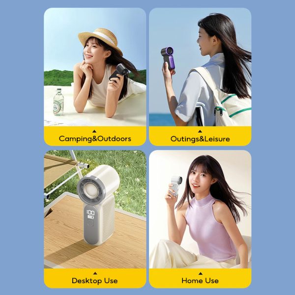 Portable outdoor waist-mounted fan waist clip fan multi-functional USB mini fan for Outdoor Commuting - White