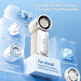 Portable outdoor waist-mounted fan waist clip fan multi-functional USB mini fan for Outdoor Commuting - White - Image 2
