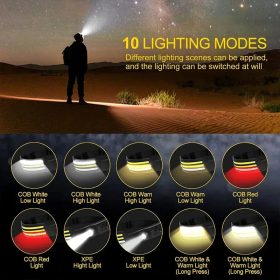 Multifunction Headlamp LED Sensor Headlight Flexible Flashlight Rechargeable Outdoor Waterproof - 1 White Light - Image 7