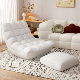 L-Shape Bean Bag Chair Sofa Full Set Filling Durable Soft - Dark Grey - Image 2