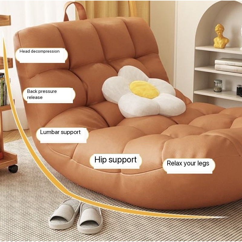 L-Shape Bean Bag Chair Sofa Full Set Filling Durable Soft - Dark Grey - Image 4