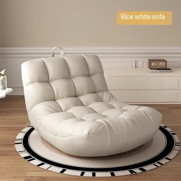 L-Shape Bean Bag Chair Sofa Full Set Filling Durable Soft - Beige