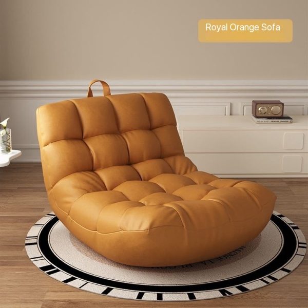 L-Shape Bean Bag Chair Sofa Full Set Filling Durable Soft - Orange