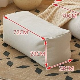 L-Shape Bean Bag Chair Sofa Full Set Filling Durable Soft - Beige Pedal Only (Fabric)