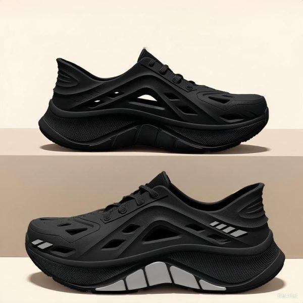 Stride Wing Men's Casual Sports Shoes, Suitable For Outdoor Activities Quick Dry EVA Material - Black