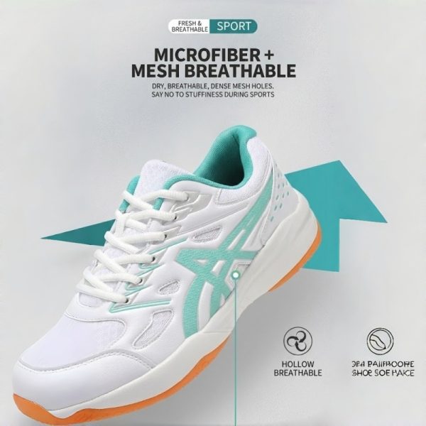 Breathable Badminton Shoes Anti Slip Rebound Sneakers Hard-Wearing Tennis Volleyball For Men Women - Moon