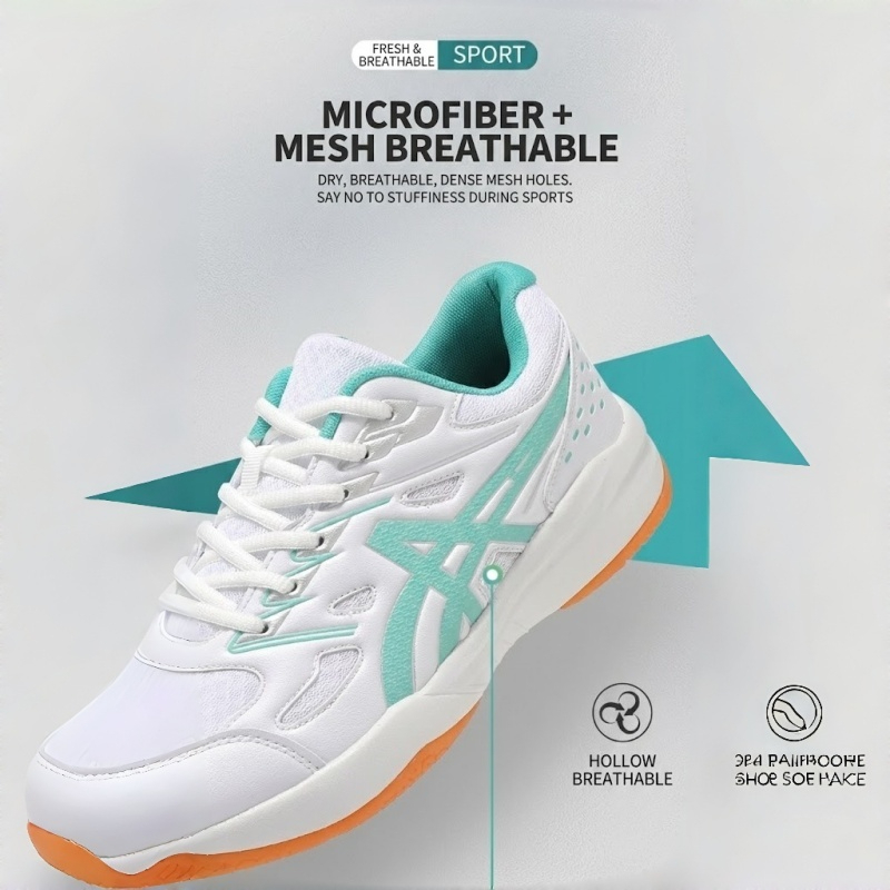 Breathable Badminton Shoes Anti Slip Rebound Sneakers Hard-Wearing Tennis Volleyball For Men Women - Moon - Image 5