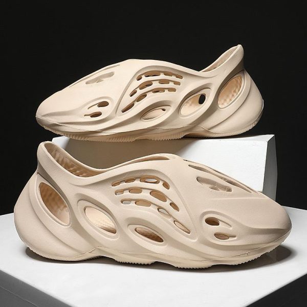 EVA rubber foam sandal runner hole shoes Unisex - Beige