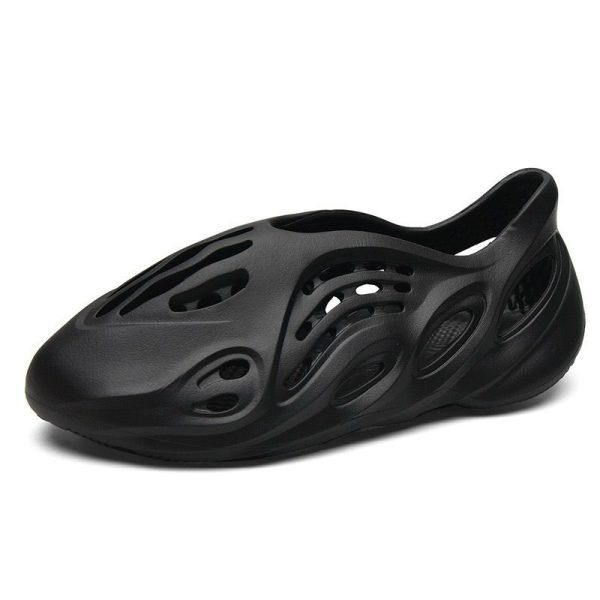 EVA rubber foam sandal runner hole shoes Unisex - Black