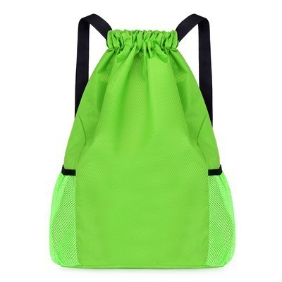 Outdoor Diamond Lattice Oxford Backpack Bag Hiking Biking Camping Travel Large Capacity Drawstring Bag Sports Tuition - Green
