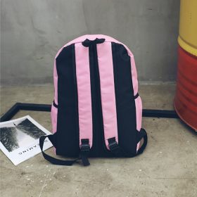 Unisex Style Canvas School Backpack BG429 - Red - Image 6
