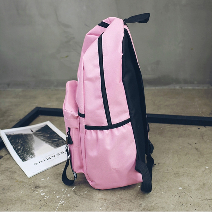 Unisex Style Canvas School Backpack BG429 - Red - Image 5