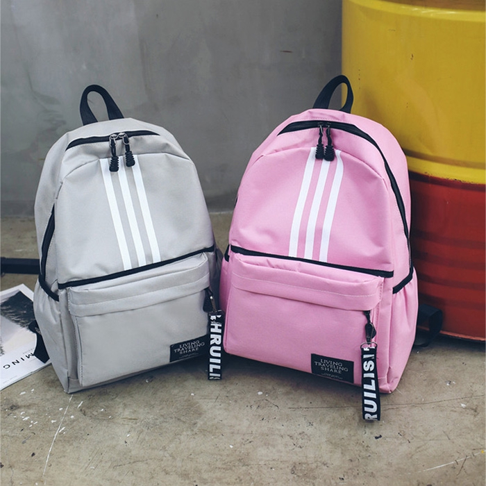 Unisex Style Canvas School Backpack BG429 - Red - Image 4